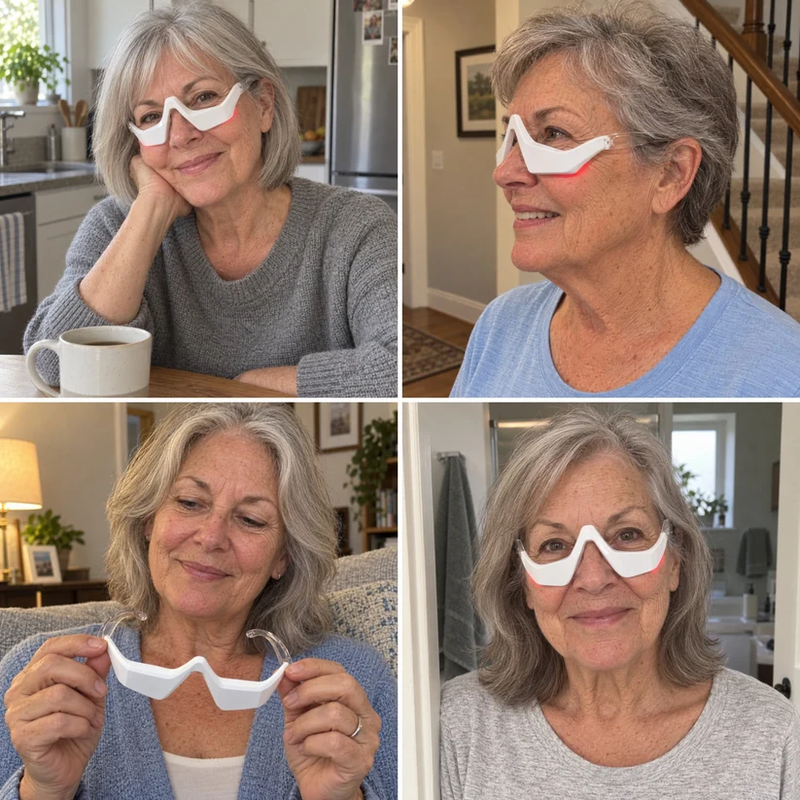 Anwendungsdarstellung: Die Lumiva-Brille sitzt an der Augenpartie