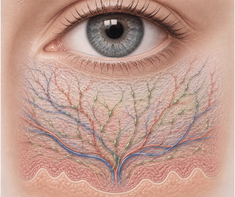 Animation: Lymphgefäße unter dem Auge