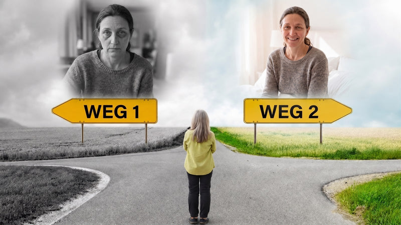 Weggabelung: Weg 1 und Weg 2